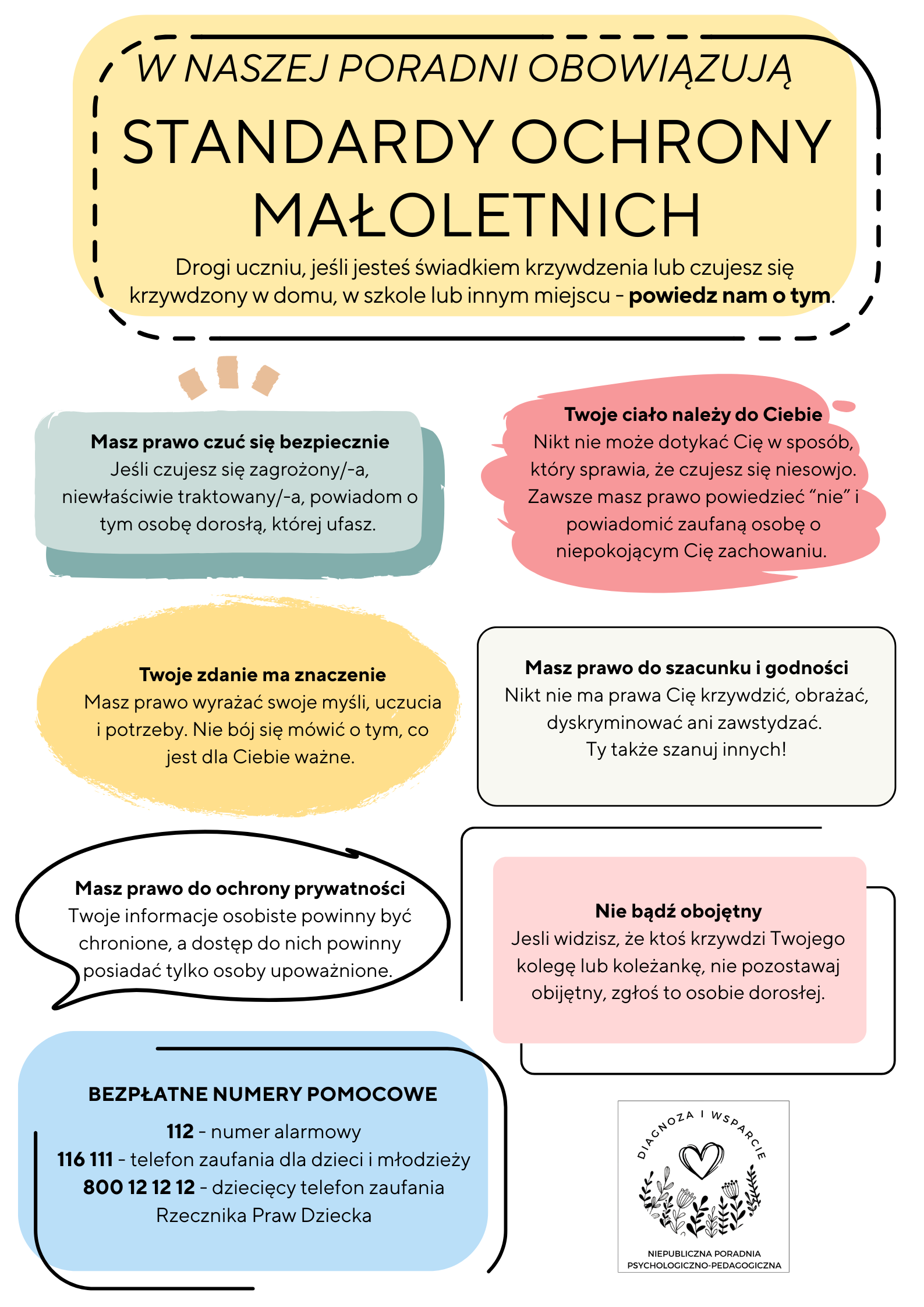 W naszej poradni obowiązują standardy ochrony małoletnich